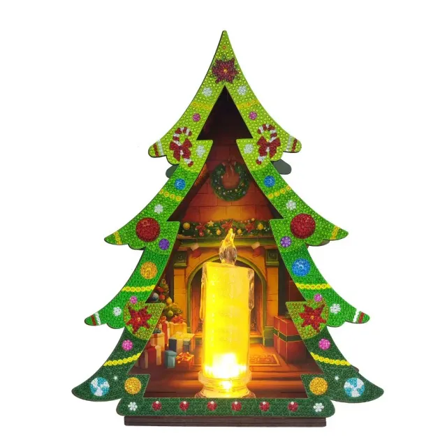 Craft Buddy Crystal Art Christmas Tree LED-kaars 3D decoratie 35cm
