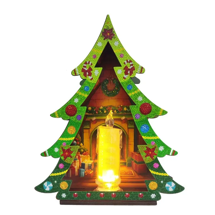 Craft Buddy Crystal Art Christmas Tree LED-kaars 3D decoratie 35cm