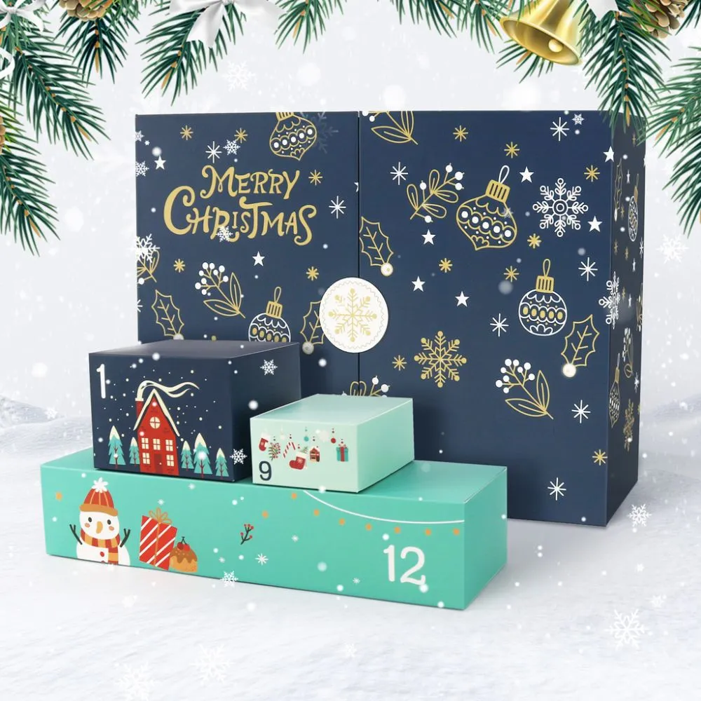 Figured'Art Vrolijk Kerstfeest adventskalender schilderen op nummer blauw