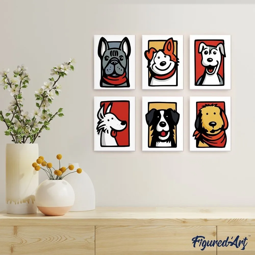 Figured'Art Mini Schilderen op Nummer Bandana Maatjes 2 15x20cm 6 stuks