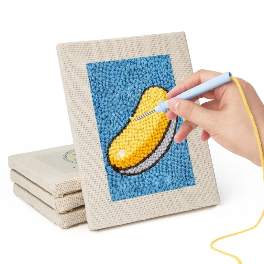 Figured'Art Fruit en Zoet punch needle 4 stuks met frame