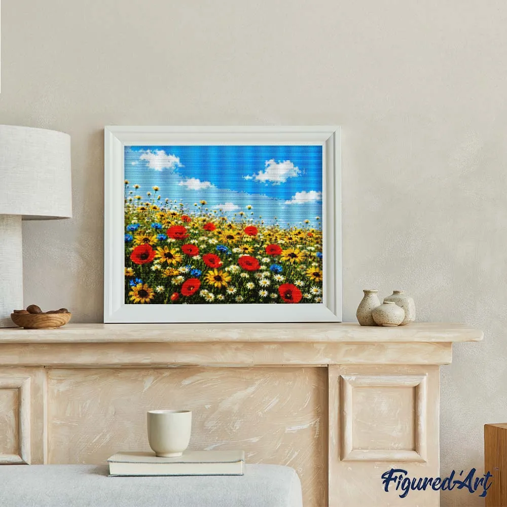 Figured'Art Wilde Bloemenweide diamond painting 40x50cm bloemen