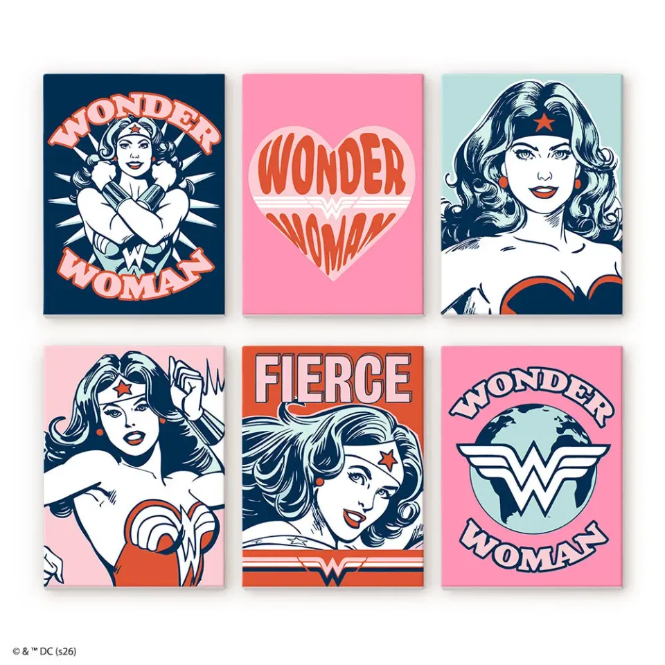 Figured'Art Onverschrokken Wonder Woman schilderen op nummer 15x20cm 6 stuks