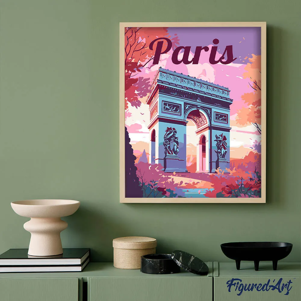 Figured'Art Reisposter Triomfboog Parijs schilderen op nummer 40x50 cm