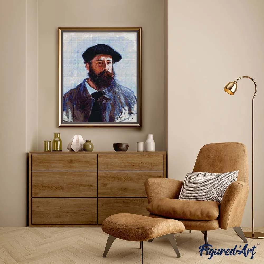 Figured'Art Zelfportret met baret Monet diamond painting 40x50 cm