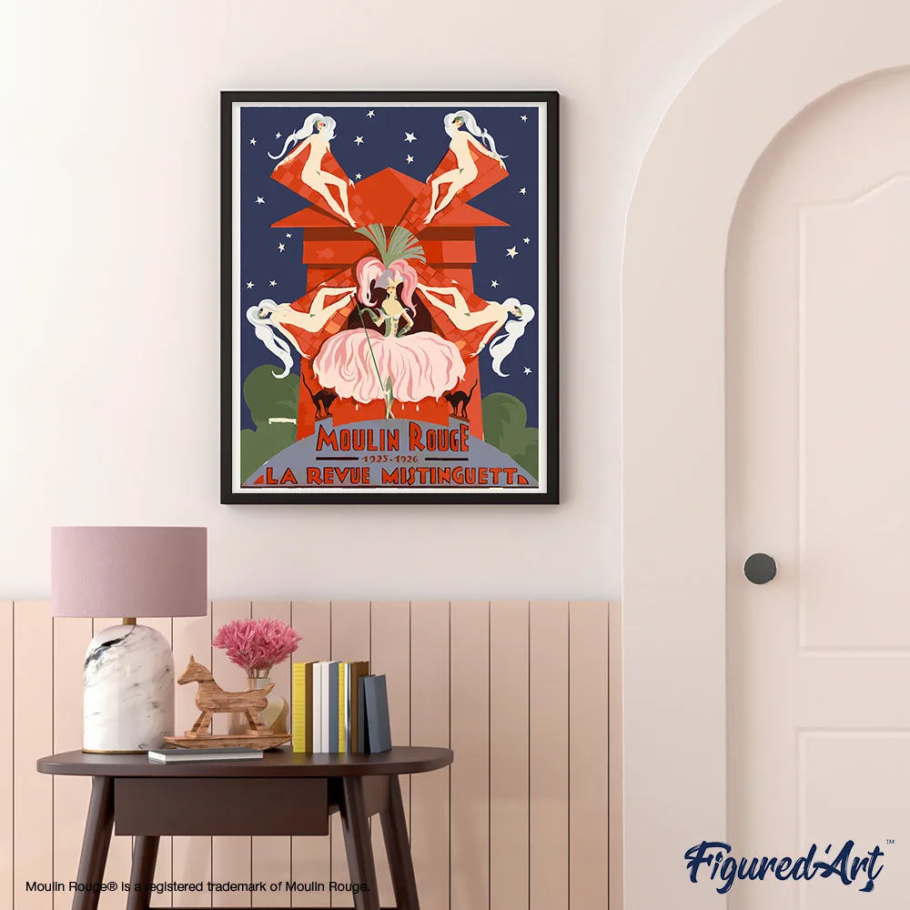 Figured'Art Moulin Rouge Mistinguett schilderen op nummer 40x50 cm