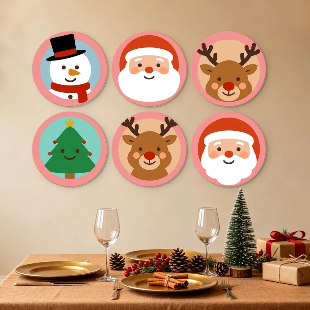 Figured'Art Mini Serie Kerst in blush schilderen op nummer 6x Ø20cm