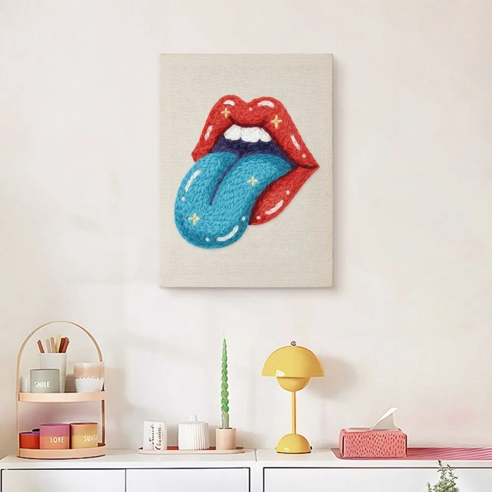 Figured'Art Kosmische Kus punch needle pakket 20x30 cm pop art