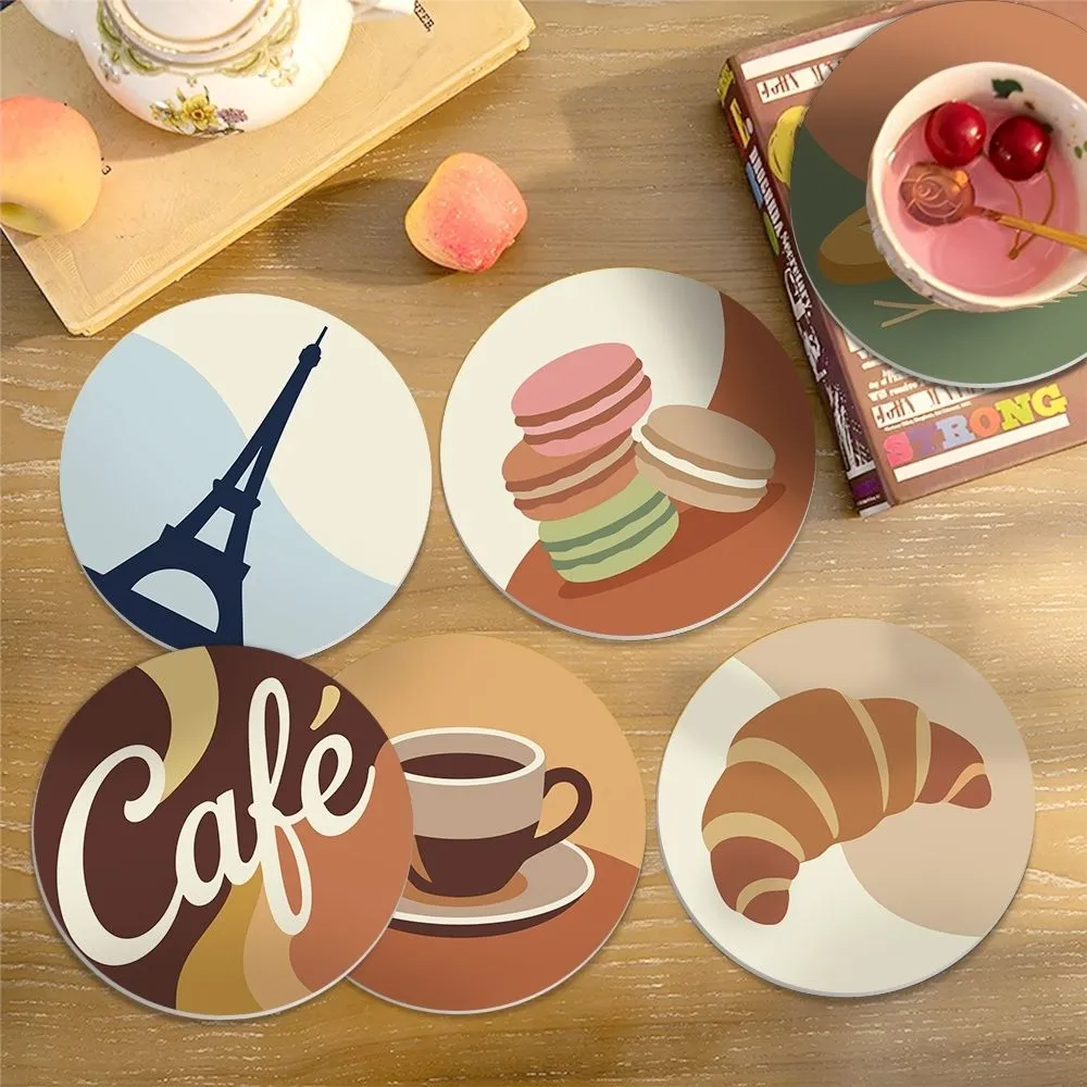 Figured'Art Parijs Café onderzetters schilderen op nummer 10cm 6 stuks