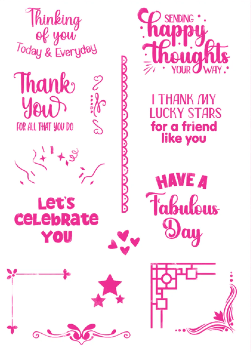 Craft Buddy All Kinds of Sentiments and Embellishments stempelset A5