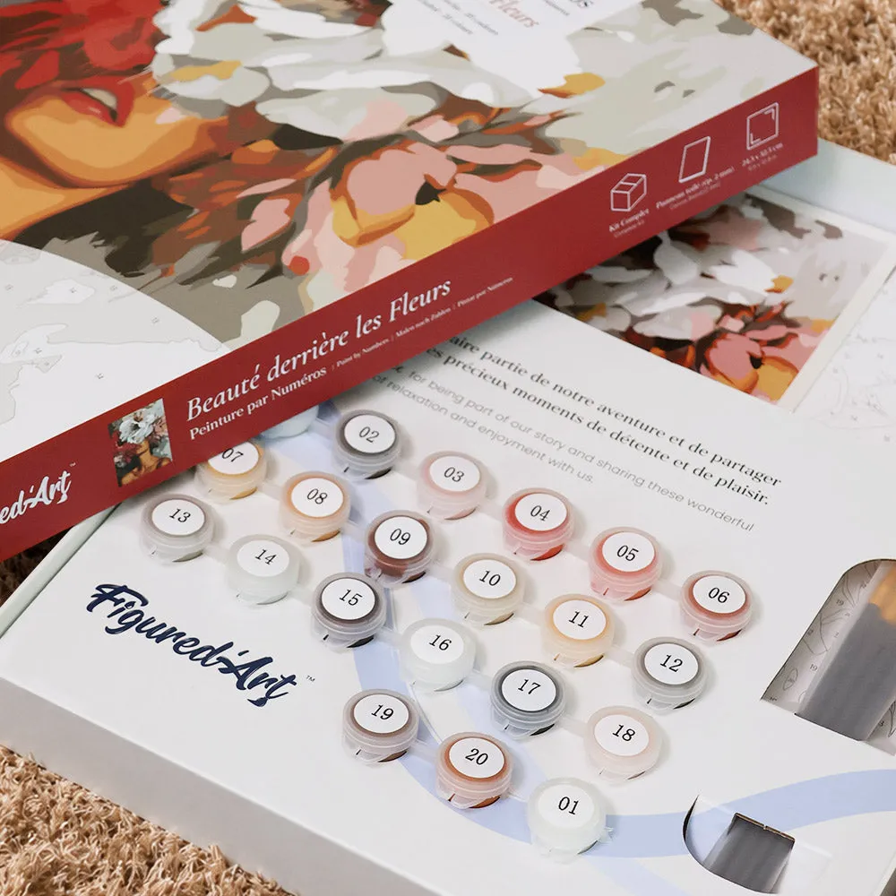 Figured'Art Schoonheid achter Bloemen schilderen op nummer cadeauset
