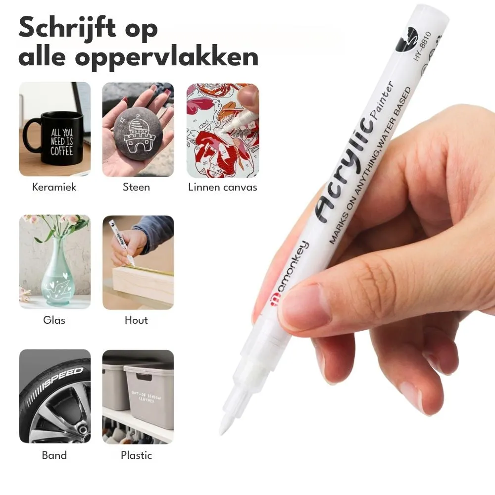 Figured'Art Acrylmarker Wit 0,7 mm voor nummers afdekken