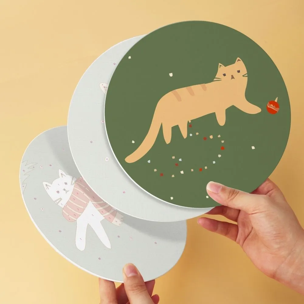 Figured'Art Mini Serie Kersthoekje van de kat schilderen op nummer 6x Ø20cm