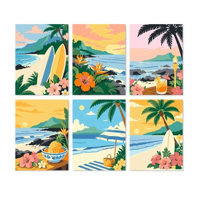 Figured'Art Mini Serie Eindeloze zomer schilderen op nummer 6x 15x20cm zee