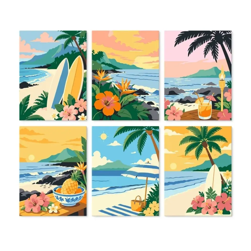 Figured'Art Mini Serie Eindeloze zomer schilderen op nummer 6x 15x20cm zee