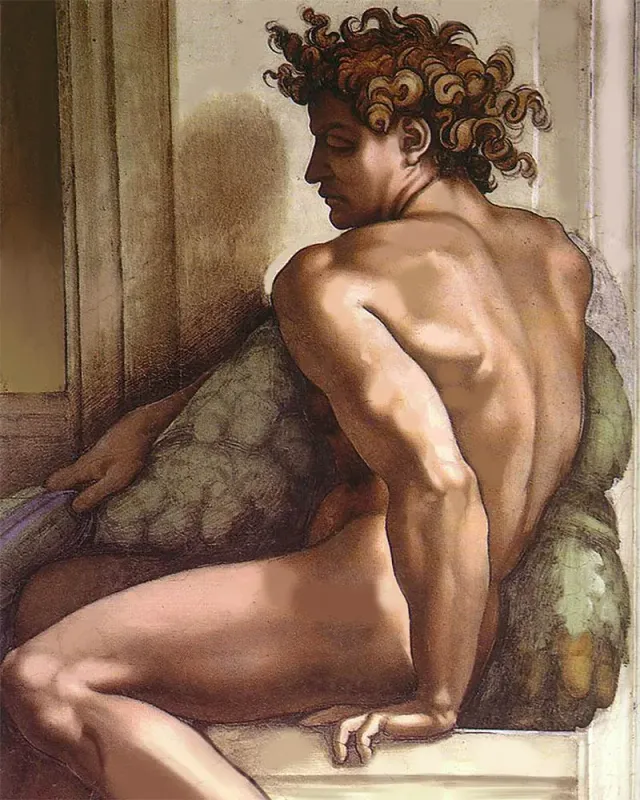 Figured'Art De Ignudi Michelangelo diamond painting 40x50 cm rond