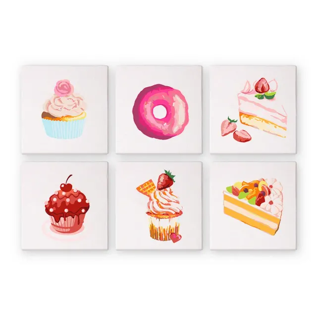 Figured'Art Mini Zoete Desserts 2 schilderen op nummer 6x 15x15 cm