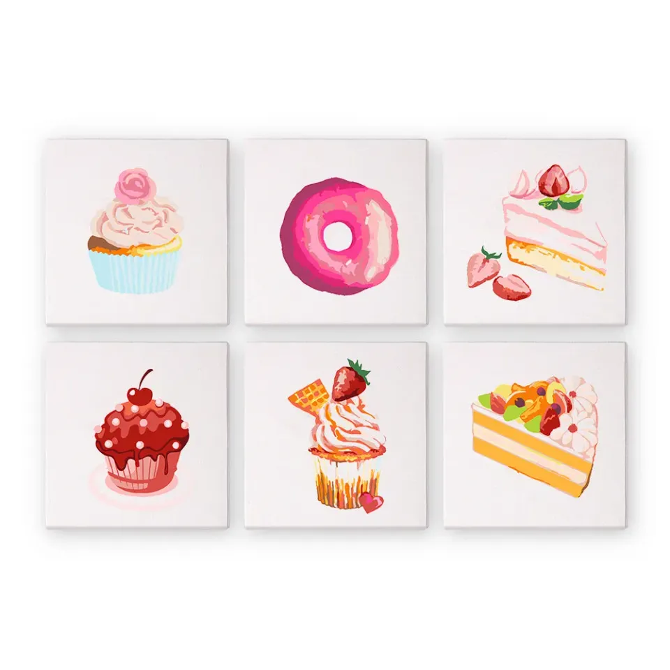 Figured'Art Mini Zoete Desserts 2 schilderen op nummer 6x 15x15 cm