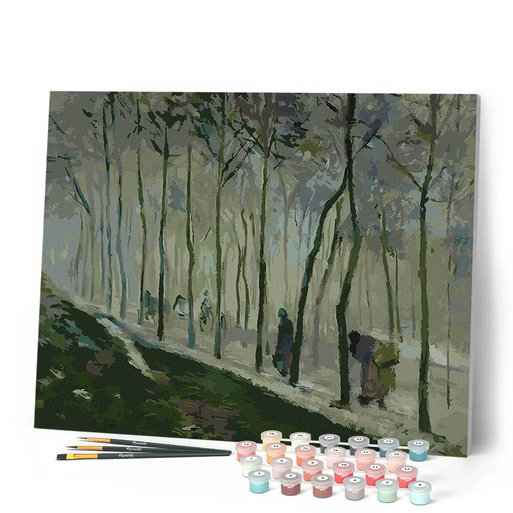 Figured'Art Pissarro Route effet de neige schilderen op nummer 40x50