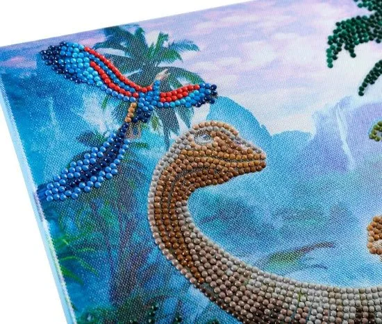 Craft Buddy Crystal Art Jurassic Jungle canvas 30x30cm dino