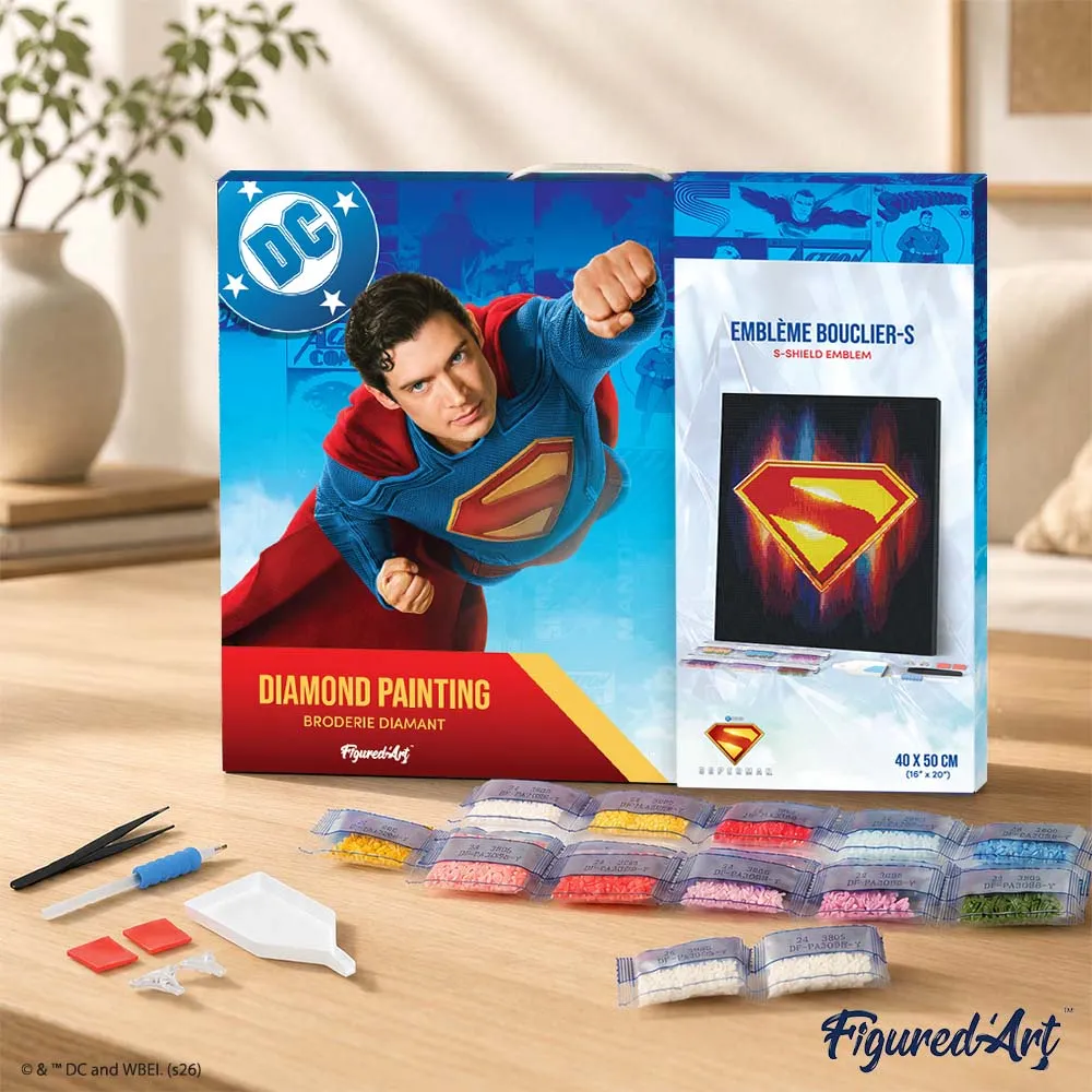 Figured'Art Superman-schild diamond painting 40x50 cm vierkant