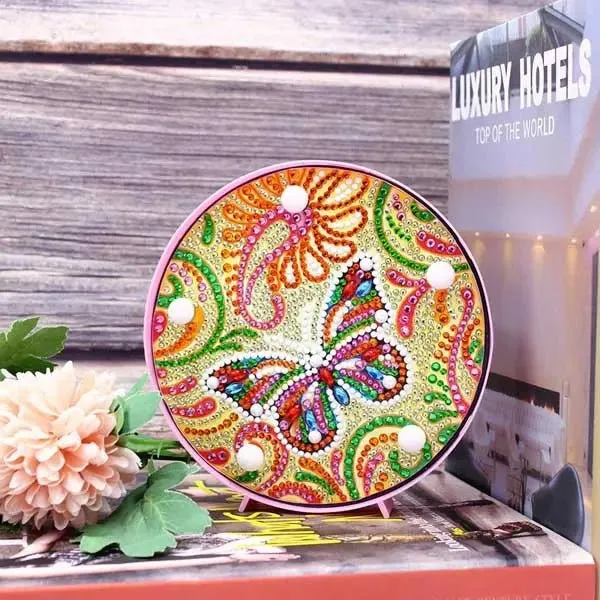 Figured'Art Vlinder LED-lamp diamond painting 15cm