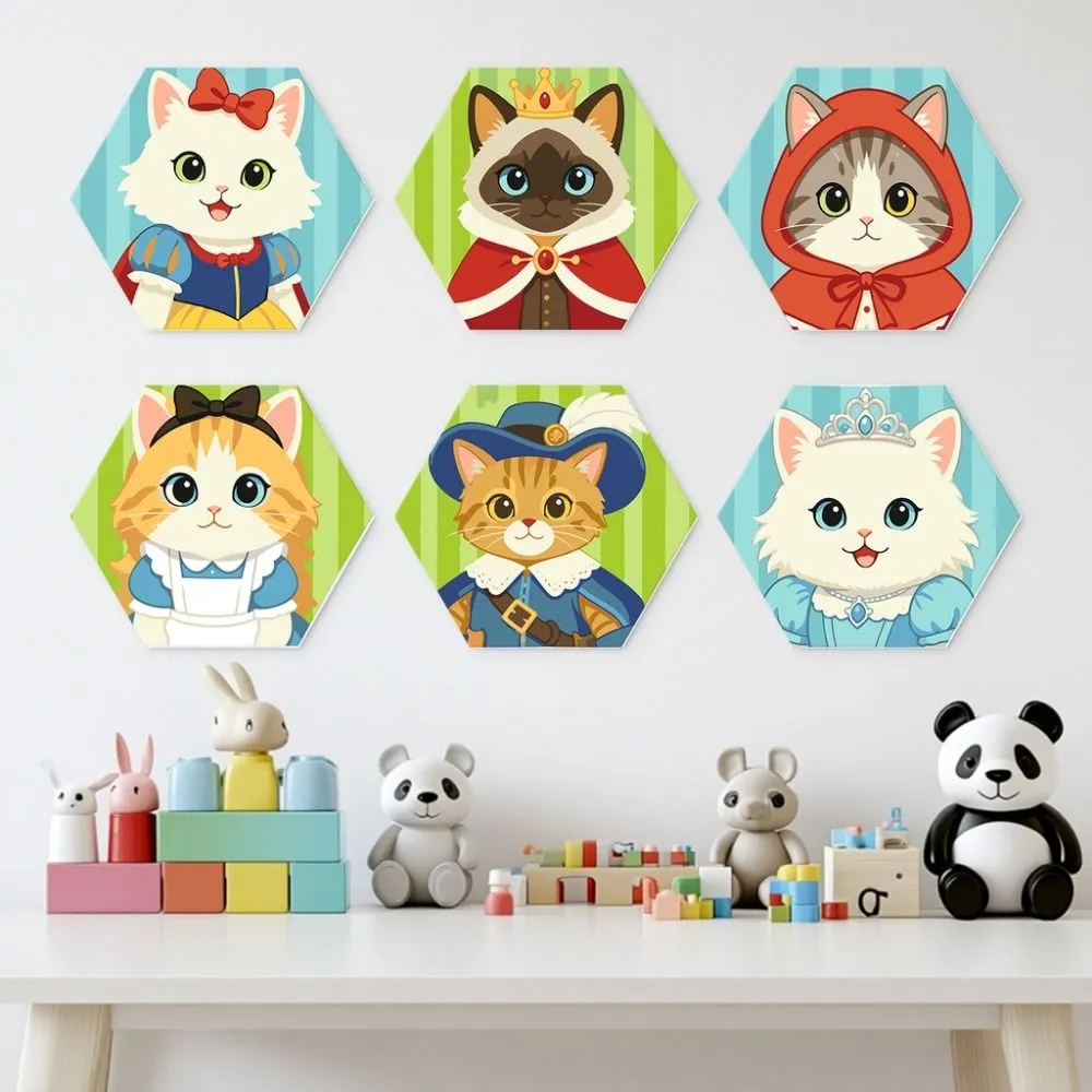 Figured'Art Mini Serie Kattenvrienden schilderen op nummer 6 stuks