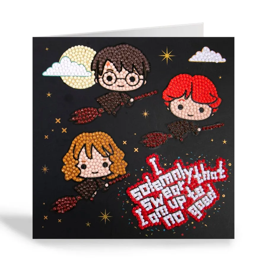 Craft Buddy Crystal Art Harry Potter Flying High kaart 18x18cm