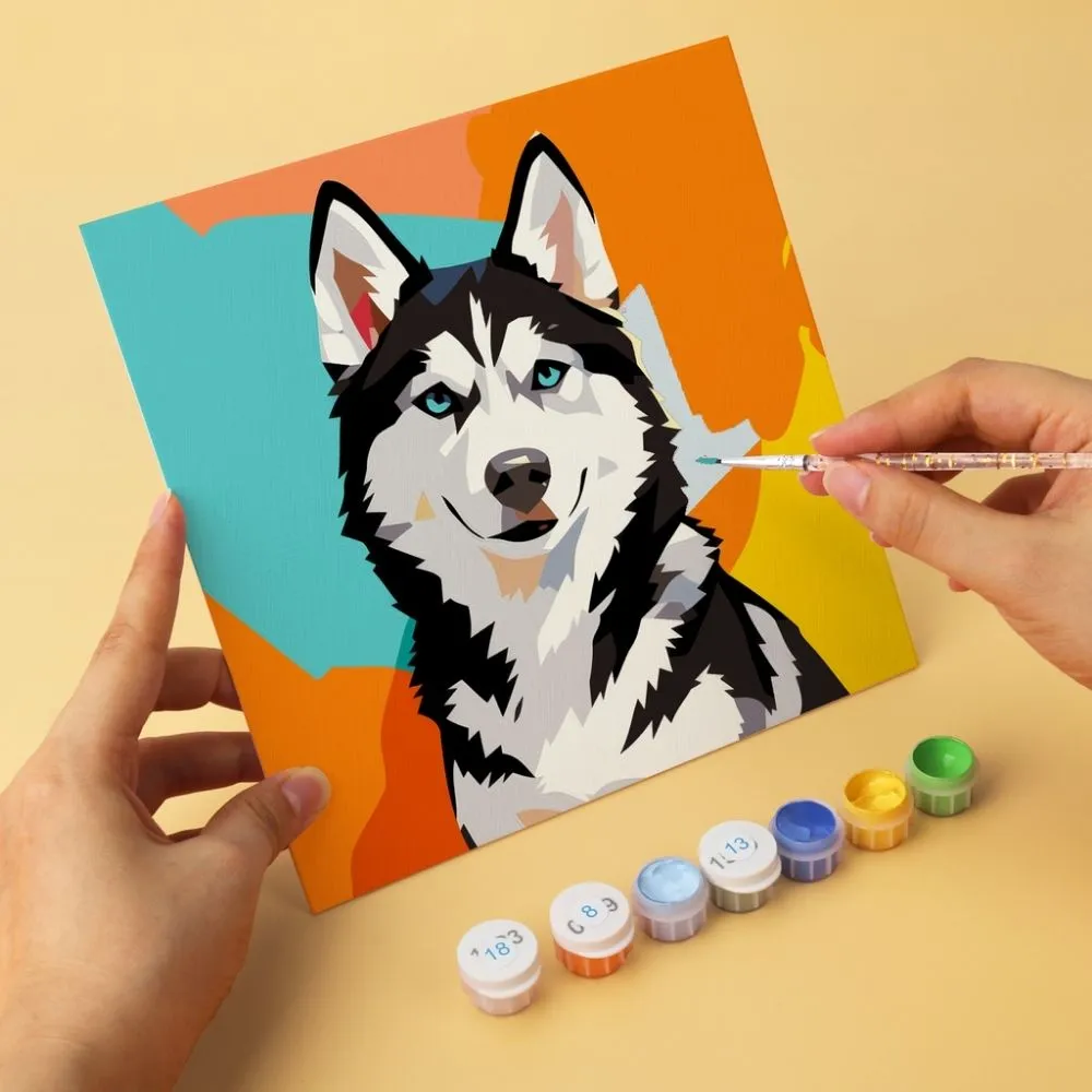 Figured'Art Mini Serie Pop-hondenportretten canvas 6x 20x20 cm