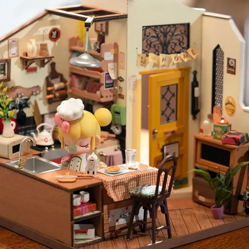 Figured'Art Gezellige Keuken miniatuurhuisje hout 1:18