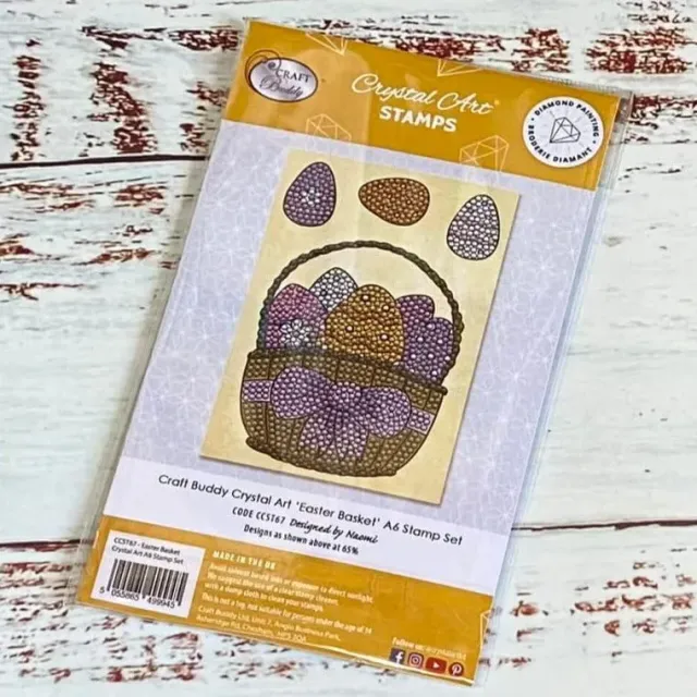 Craft Buddy Crystal Art Easter Basket stempelset A6