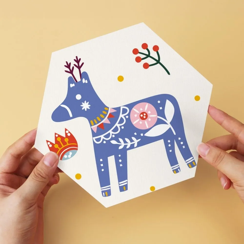 Figured'Art Mini Feestdagen-set schilderen op nummer zeshoek 6 stuks