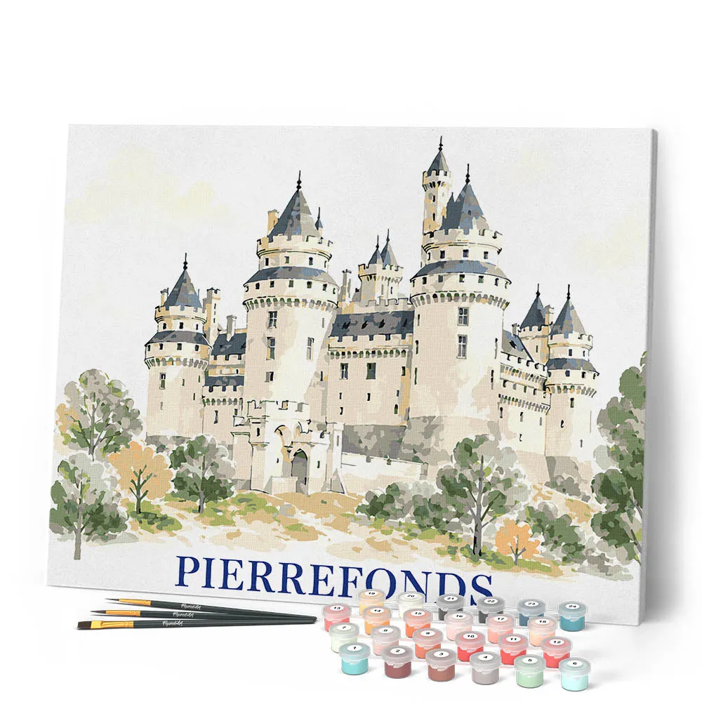 Figured'Art Kasteel van Pierrefonds schilderen op nummer 40x50 cm