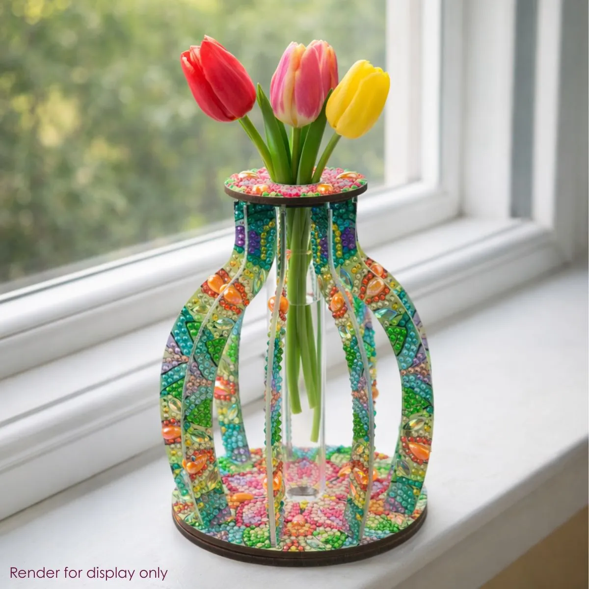 Craft Buddy Crystal Art Radiant Petals vaas diamond painting 11x15 cm