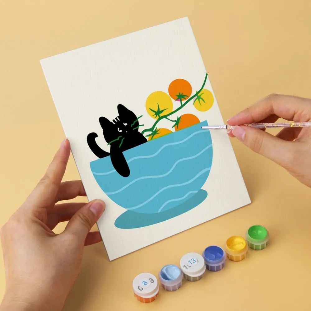 Figured'Art Mini Serie Cat-o-mato-keuken schilderen op nummer 6x 15x20 katten