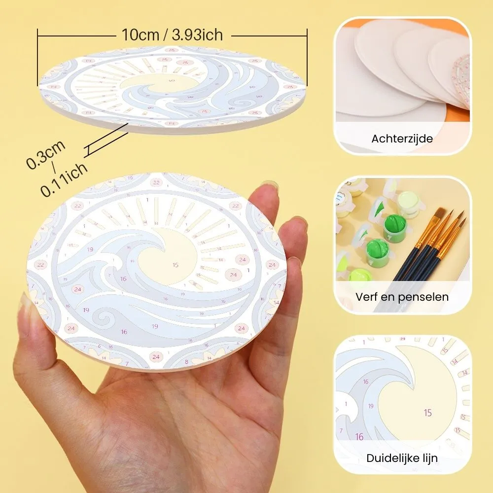 Figured'Art Mediterrane Motieven onderzetters 6 stuks 10cm