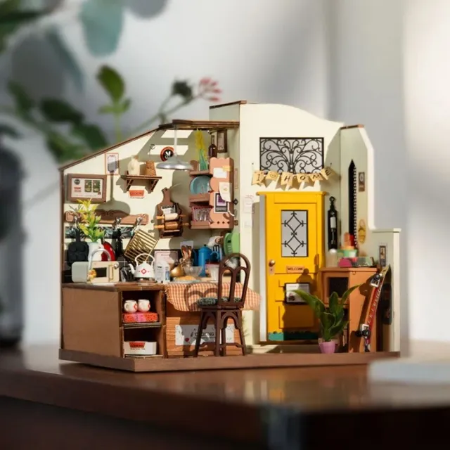 Figured'Art Gezellige Keuken miniatuurhuisje hout 1:18