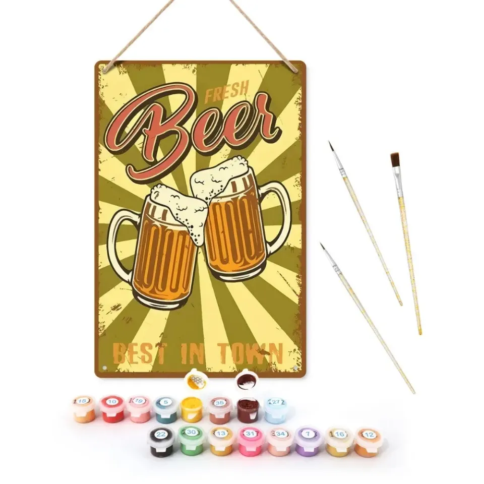 Figured'Art Vers Bier Twee Pullen metalen poster 30x20cm