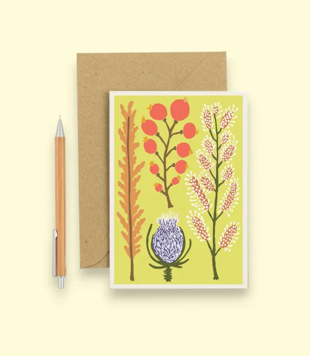 Studio Wald Dried Yellow wenskaart A6 blanco