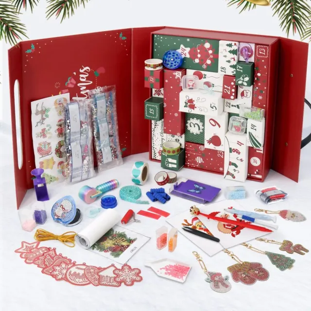 Figured'Art Adventskalender 2025 diamond painting rood 24 deurtjes