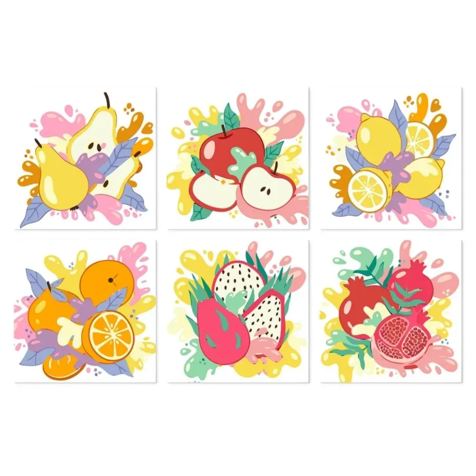 Figured'Art Mini Zoete oogst schilderen op nummer 20x20cm 6 stuks