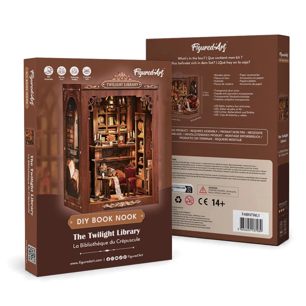 Figured'Art Schemerbibliotheek book nook met licht 194 stukjes