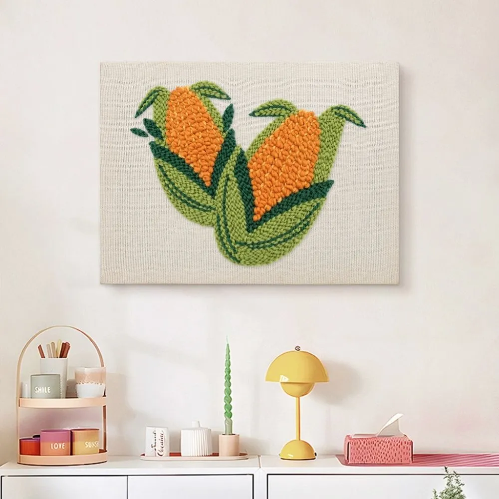 Figured'Art Gouden Maïs punch needle pakket met frame 20x30cm katoen