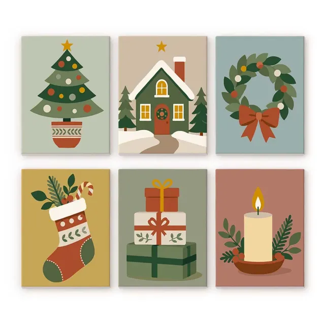 Figured'Art Kerstversieringen schilderen op nummer 15x20 cm 6x