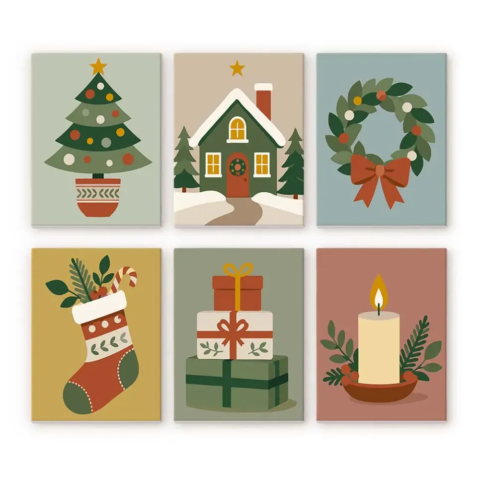 Figured'Art Kerstversieringen schilderen op nummer 15x20 cm 6x