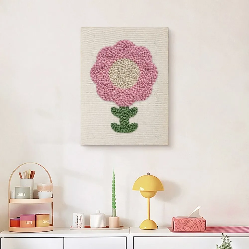 Figured'Art Roze Bloemblaadjes Punch Needle Pakket 20x30cm Bloemen