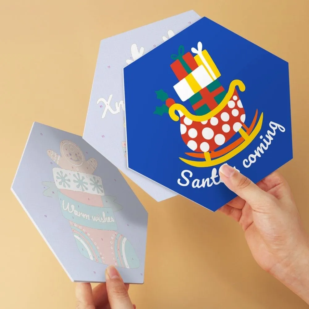 Figured'Art Ho Ho Feestdagen mini schilderen op nummer 6 stuks