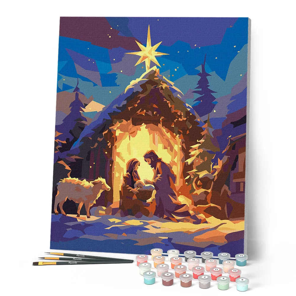Figured'Art Stille Nacht schilderen op nummer 40x50cm eenvoudig