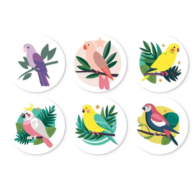 Figured'Art Mini Serie Kleurrijke vleugels schilderen op nummer Ø20cm 6 stuks