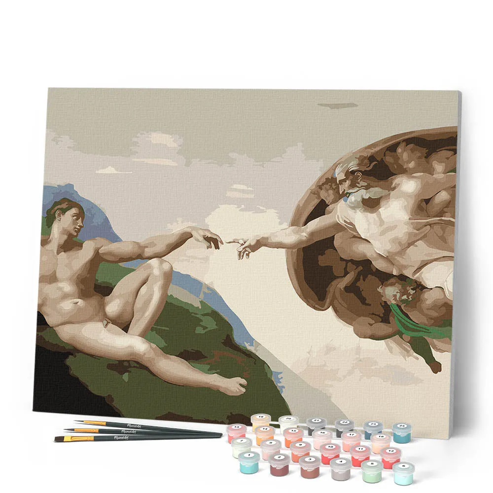 Figured'Art De schepping van Adam schilderen op nummer 40x50 cm eenvoudig